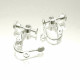 2 Stück hellsilber Ohrclips 14x17mm zum Clippen und Drehen silberfarben - Schmuckzubehör Ohrclips basteln