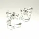 2 Stück hellsilber Ohrclips 14x17mm zum Clippen und Drehen silberfarben - Schmuckzubehör Ohrclips basteln - Leisure-Beads DIY