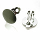 2x Edelstahl Ohrclips 14mm zum Bekleben silberfarben - Schmuckzubehör Ohrclips