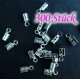 300x hellsilberfarben Endkappe 7,5x3mm Klemme - Schmuckzubehör Endkappe