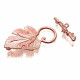 1x rosegoldfarben Weinblatt Knebelverschluss 37x23mm - Schmuckzubehör