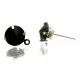 2x Strass Ohrstecker 18x11x8mm schwarz mit hellsilberfarben mit Öse - Schmuckzubehör Ohrringe basteln - Leisure-Beads DIY
