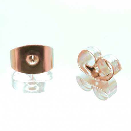 Leisure-Beads - 10x Edelstahl Ohrstopper 6x4,5mm rosegoldfarben für Ohrringe - Schmuckzubehör