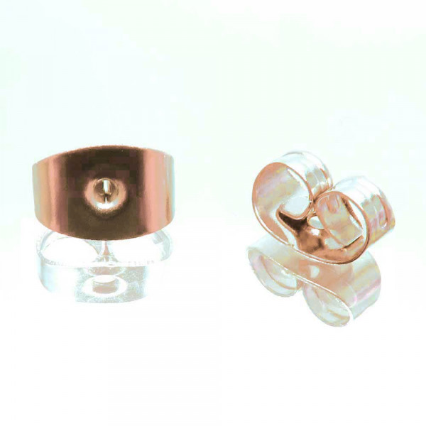10x Edelstahl Ohrstopper 6x4,5mm rosegoldfarben für Ohrringe - Schmuckzubehör - Leisure-Beads DIY
