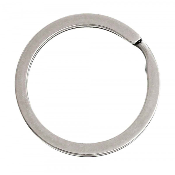 Schlüsselring 30mm silberfarben flacher Ring - Schlüsselanhänger basteln - Leisure-Beads DIY