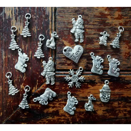 Leisure-Beads - 19 silberfarben Anhänger im Mix Schmuckanhänger - Schmuckzubehör