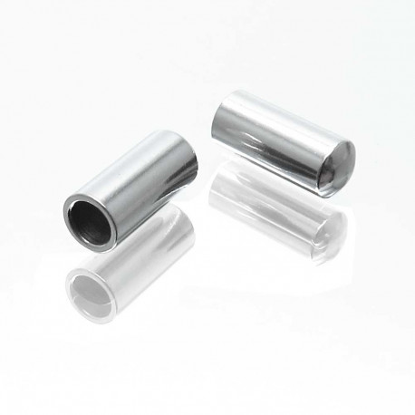 Leisure-Beads - 2x Edelstahl Abschluss Endkappe Innen 2mm 7x2,5mm zum Einkleben ohne Loch - Schmuckzubehör Endkappe