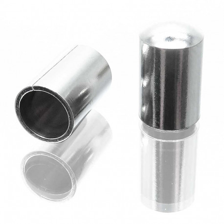 Leisure-Beads - 2x Edelstahl Abschluss Endkappe Innen 5mm 10x6mm zum Einkleben ohne Loch - Schmuckzubehör Endkappe