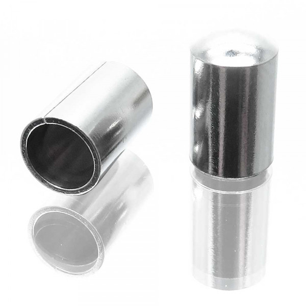 2x Edelstahl Abschluss Endkappe Innen 5mm 10x6mm zum Einkleben ohne Loch - Schmuckzubehör Endkappe - Leisure-Beads DIY