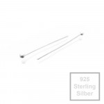 2x 925er Nietstifte 30mm x 0,7mm Sterling Silber runder Kopf - Schmuckzubehör