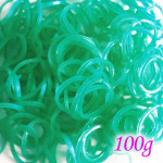 100g grüne Loom Gummibänder 16mm - Schmuckzubehör