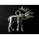 1x Hirsch Anhänger ca. 23x22mm silberfarben Schmuckanhänger - Schmuckzubehör