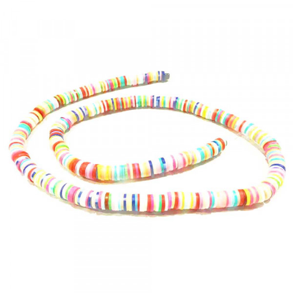 1 Strang bunte Katsuki Perlen 4mm aus Polymer Clay im Mix - Schmuckzubehör - Leisure-Beads DIY