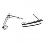 2x lange Edelstahl Ohrstecker 15x3mm mit Öse - Schmuckzubehör Ohrringe