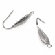 2x Edelstahl 316 Ohrstecker 20x5mm mit Öse - Schmuckzubehör Ohrringe