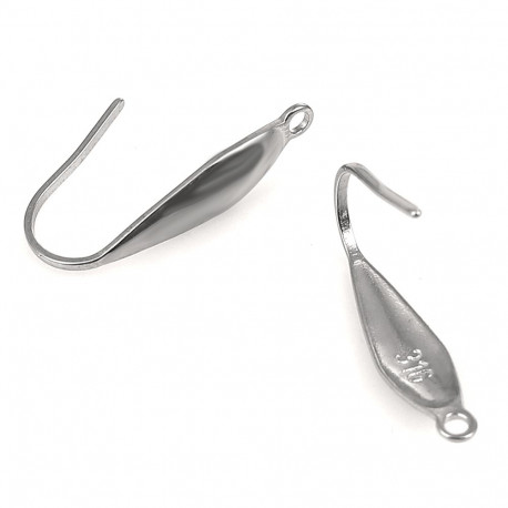 Leisure-Beads - 2x Edelstahl 316 Ohrstecker 20x5mm mit Öse - Schmuckzubehör Ohrringe