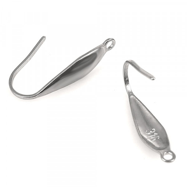 2x Edelstahl 316 Ohrstecker 20x5mm mit Öse - Schmuckzubehör Ohrringe - Leisure-Beads DIY