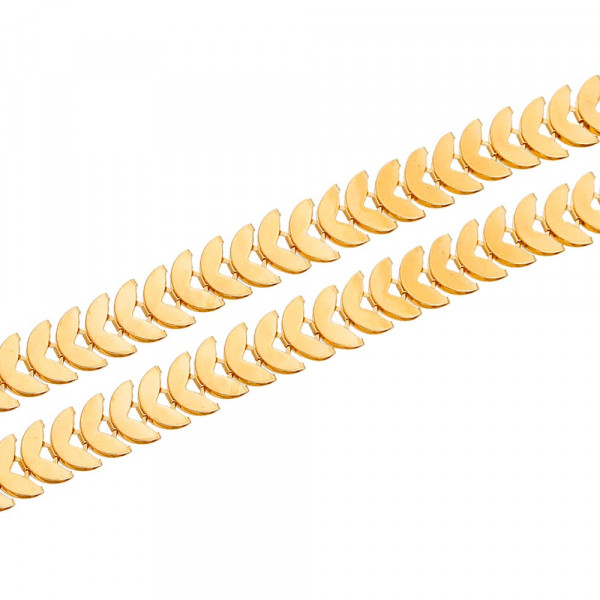 1m KC-Goldfarbene Kette 12,5mm Breite Schlangenkette - Schmuckzubehör - Leisure-Beads DIY