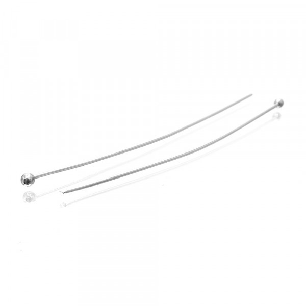 4 Edelstahl Nietstifte 50mm silberfarben Schmuckdraht mit rundem Kopf - Schmuckzubehör - Leisure-Beads DIY