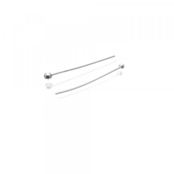 4 Edelstahl Nietstifte 20mm silberfarben Schmuckdraht mit rundem Kopf - Schmuckzubehör - Leisure-Beads DIY