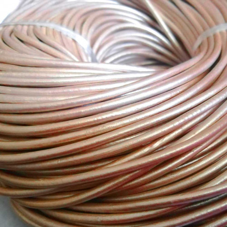 Leisure-Beads - 1m hellrosa Lederschnur 3mm Perlglanz - Schmuckzubehör