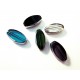 Bunter Perlenmix aus Fensterperlen 18x10mm oval mit Silberrahmen - Schmuckzubehör