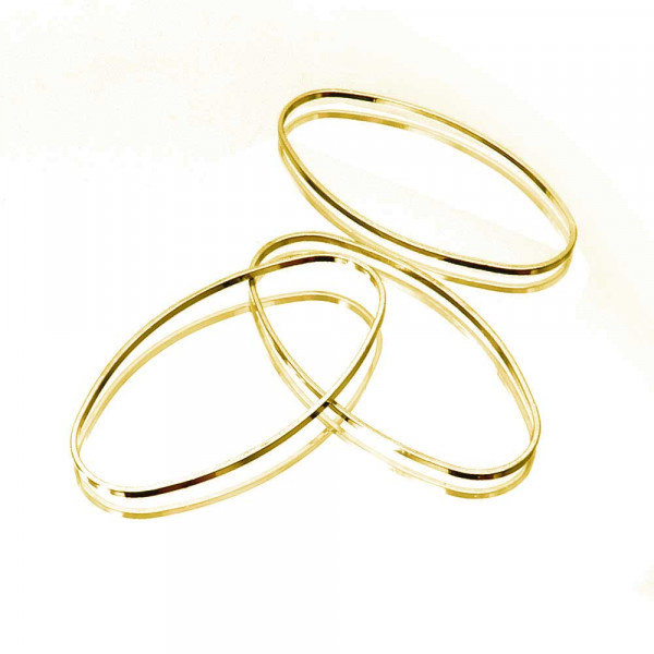2x blaßgoldfarben Ring 13x7mm x 1mm oval geschlossen - Schmuckzubehör - Leisure-Beads DIY