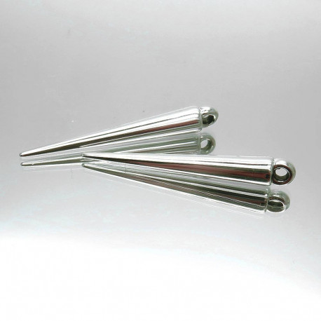Leisure-Beads - 2x silberfarben Schmuckanhänger 36x4,5mm - Schmuckzubehör
