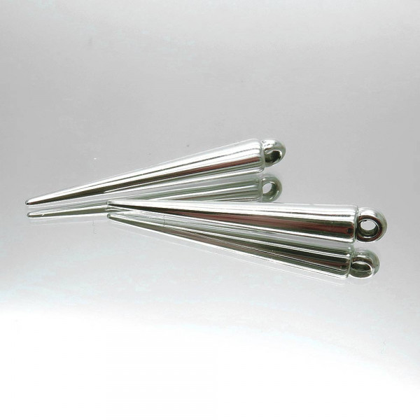 2x silberfarben Schmuckanhänger 36x4,5mm - Schmuckzubehör - Leisure-Beads DIY