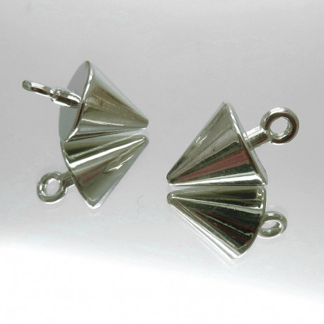 Leisure-Beads - 1x silberfarbener Anhänger 15x10mm in Kegelform - Schmuckzubehör