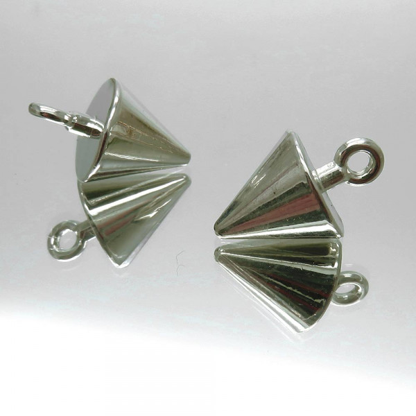 1x silberfarbener Anhänger 15x10mm in Kegelform - Schmuckzubehör - Leisure-Beads DIY