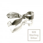 1x 925er Collierschlaufe 14x5mm Sterling Silber Anhängerhaken - Schmuckzubehör