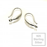 2x 925 Sterling Silber Ohrhaken 16x9mm - Schmuckzubehör