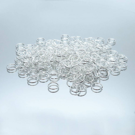 Leisure-Beads - 1000x Biegering 6mm x 0,7mm rund versilberte Binderinge - Schmuckzubehör