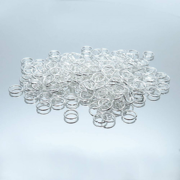 1000x Biegering 6mm x 0,7mm rund versilberte Binderinge - Schmuckzubehör - Leisure-Beads DIY
