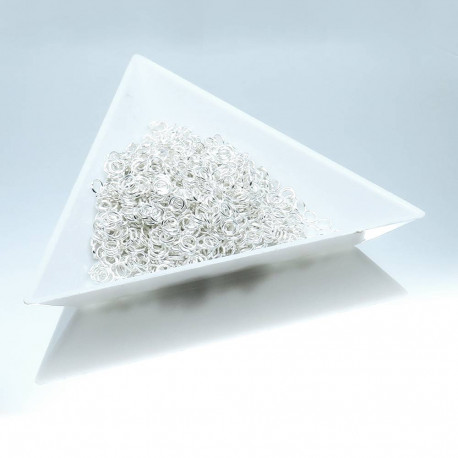 Leisure-Beads - 1000x Biegering 3x0,5mm hellsilberfarbene Binderinge - Schmuckzubehör