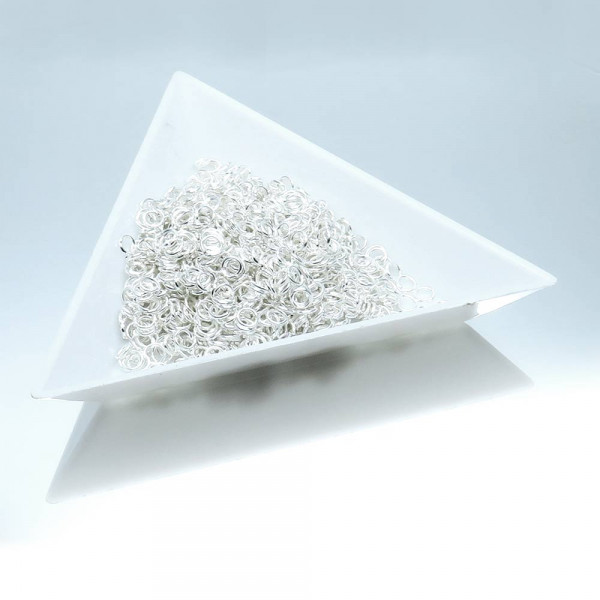 1000x Biegering 3x0,5mm hellsilberfarbene Binderinge - Schmuckzubehör - Leisure-Beads DIY