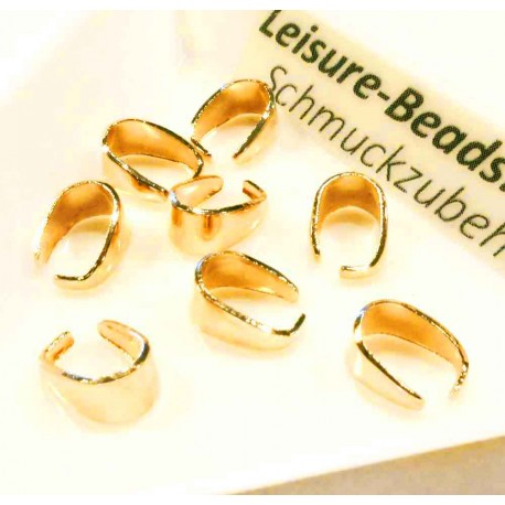 Leisure-Beads - 5x goldfarbene Collierschlaufe 8,6x6x4mm - Schmuckzubehör