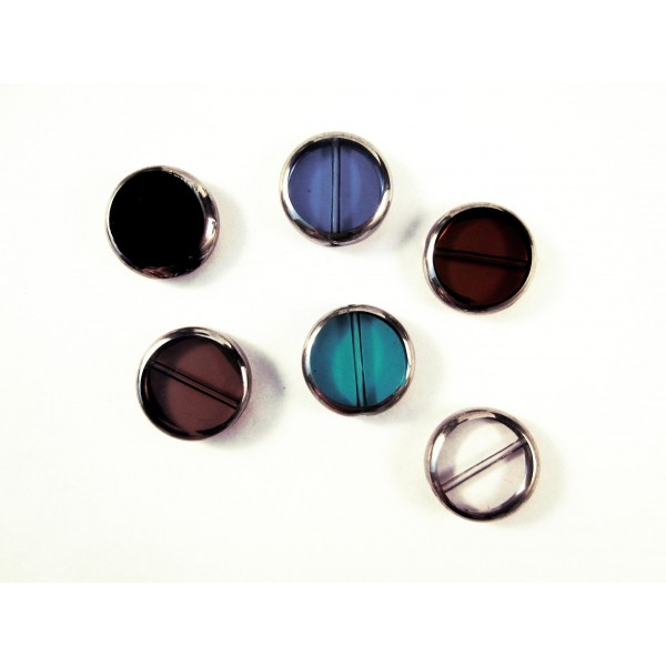 Bunter Perlenmix II. Wahl aus Perlen 14x4mm rund mit Silberrahmen - Schmuckzubehör - Leisure-Beads DIY