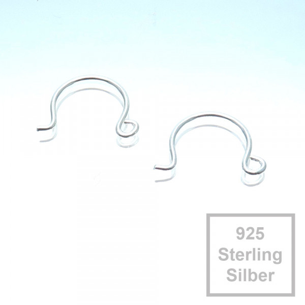 2x 925er Ohrhaken 14x9mm Ohrringe Sterling Silber - Schmuckzubehör - Leisure-Beads DIY