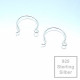 2x 925er Ohrhaken 13x12mm Ohrringe Sterling Silber - Schmuckzubehör aus 925 Silber