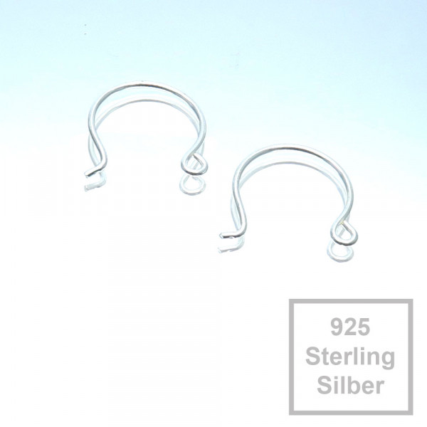 2x 925er Ohrhaken 13x12mm Ohrringe Sterling Silber - Schmuckzubehör - Leisure-Beads DIY