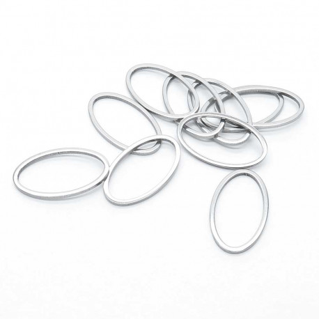 Leisure-Beads - 1x Edelstahl Oval 21x12mm Schmuckverbinder - Schmuckzubehör