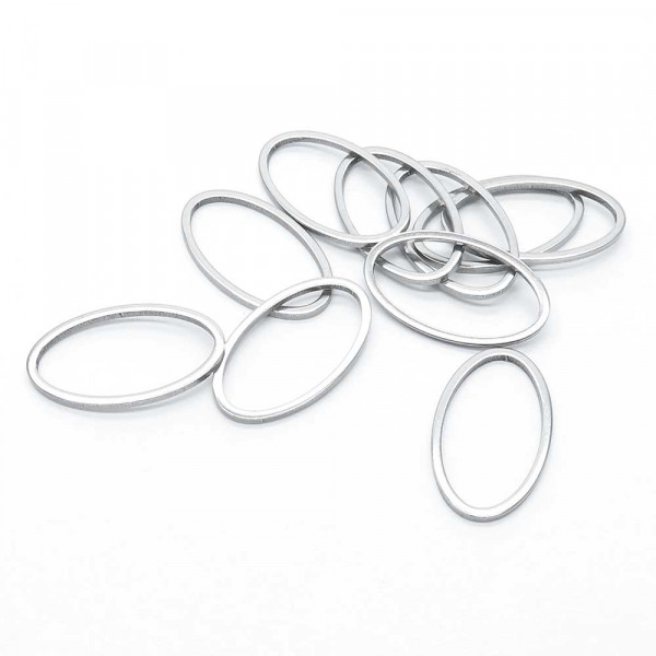 1x Edelstahl Oval 21x12mm Schmuckverbinder - Schmuckzubehör - Leisure-Beads DIY