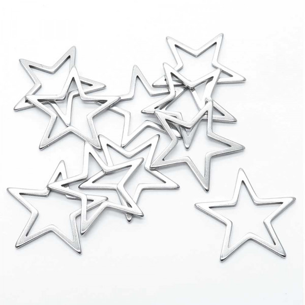 1x Edelstahl Stern 16mm Schmuckverbinder - Schmuckzubehör - Leisure-Beads DIY