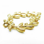 1x 18K vergoldeter Kranz 32x23mm Schmuckverbinder hellgoldfarben - Schmuckzubehör