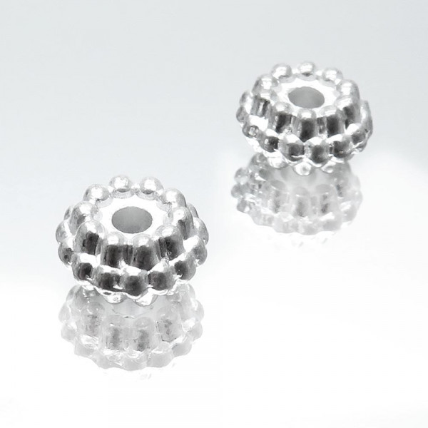 2x hellsilberfarben Metallperlen 7x4mm Rondelle Spacer - Schmuckzubehör - Leisure-Beads DIY