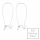 2x Sterling Silber Brisuren 36,5x15mm hellsilberfarben 925er Ohrhaken Ohrringe - Schmuckzubehör aus 925 Silber