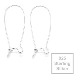 Leisure-Beads - 2x 925er Brisuren 36,5x15mm Sterling Silber Ohrringe - Schmuckzubehör