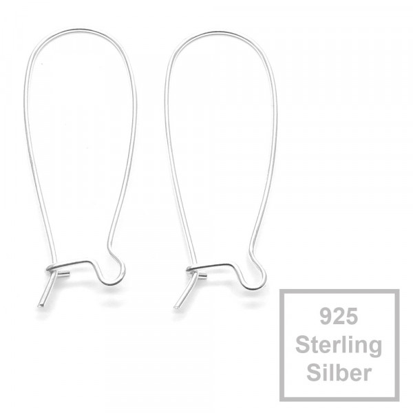 2x 925er Brisuren 36,5x15mm Sterling Silber Ohrringe - Schmuckzubehör - Leisure-Beads DIY